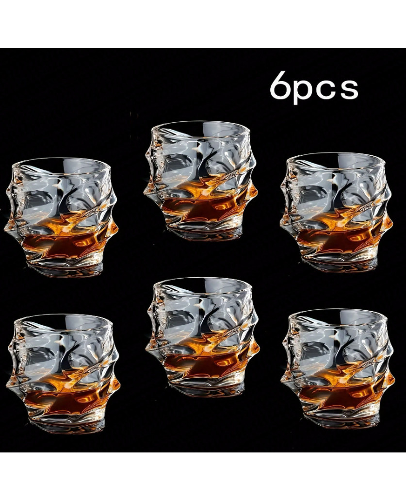 szklanki do whisky falowane tekstura 6-pack