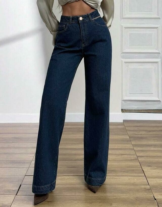 granatowe SPODNIE JEANS
