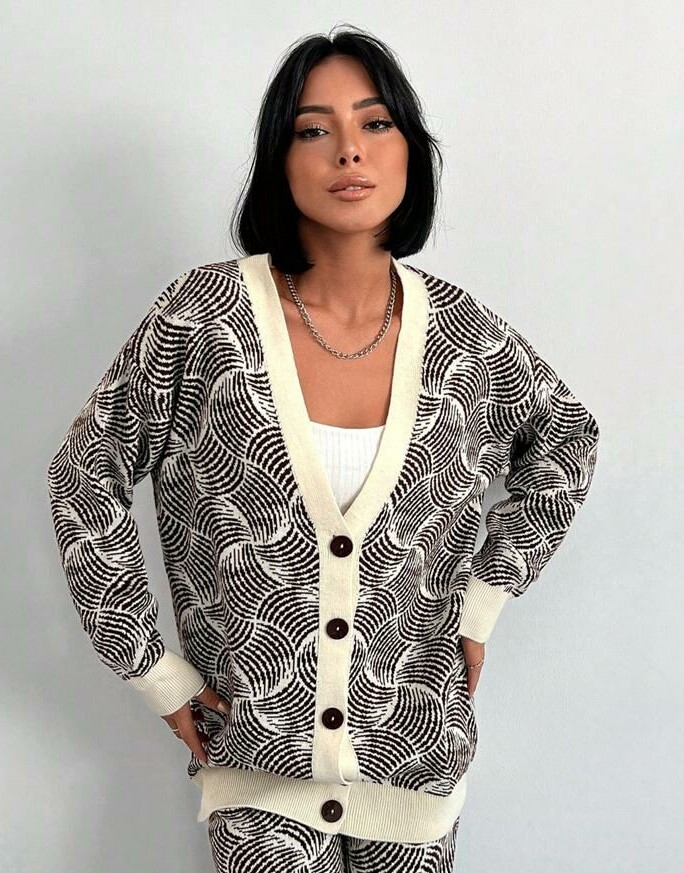 dzianinowy SWETER KARDIGAN 