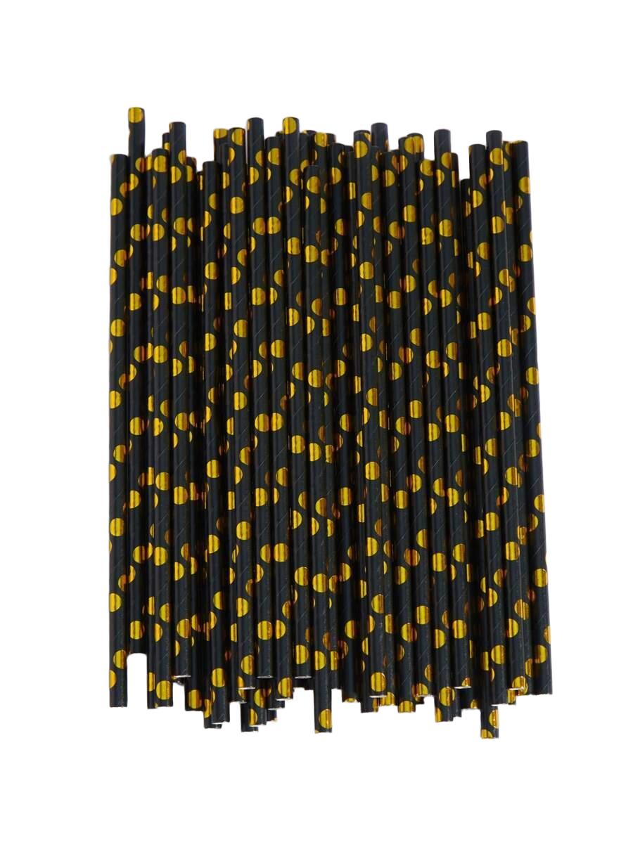 czarna słomka 25-pack