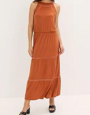 SUKIENKA MAXI PLUS SIZE WISKOZA OKRĄGŁY DEKOLT BEZ RĘKAWÓW