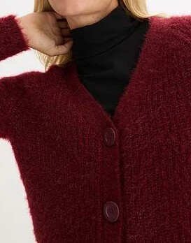 SWETER DAMSKI KARDIGAN SEREK V REGULAR
