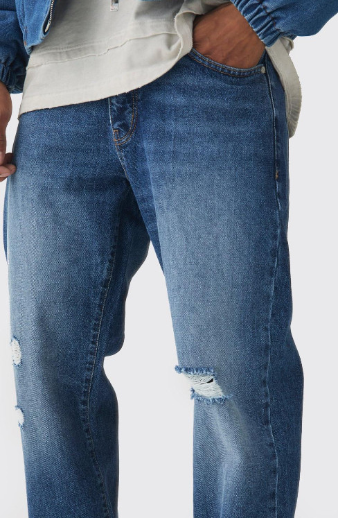 NIEBIESKIE SPODNIE JEANS PRZETARCIA