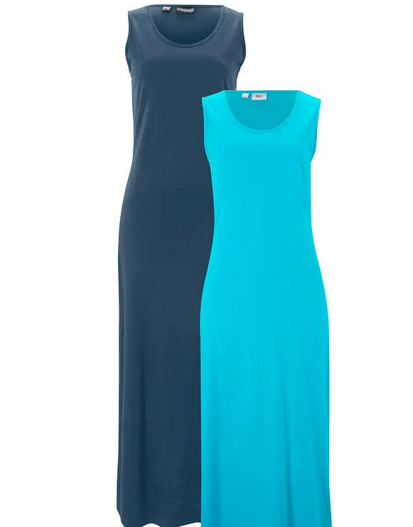 GRANATOWA MAXI SUKIENKA BEZ RĘKAWÓW V-NECK