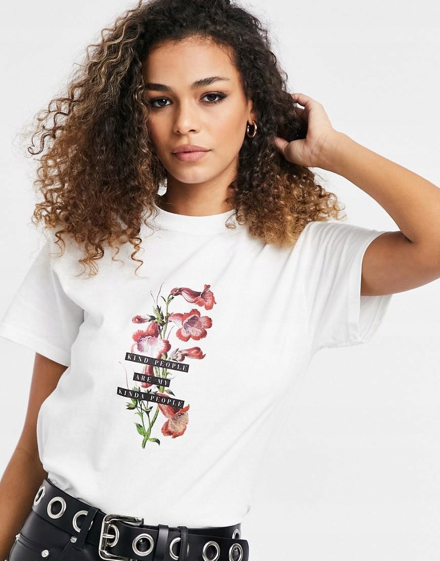BIAŁY T-SHIRT PRINT