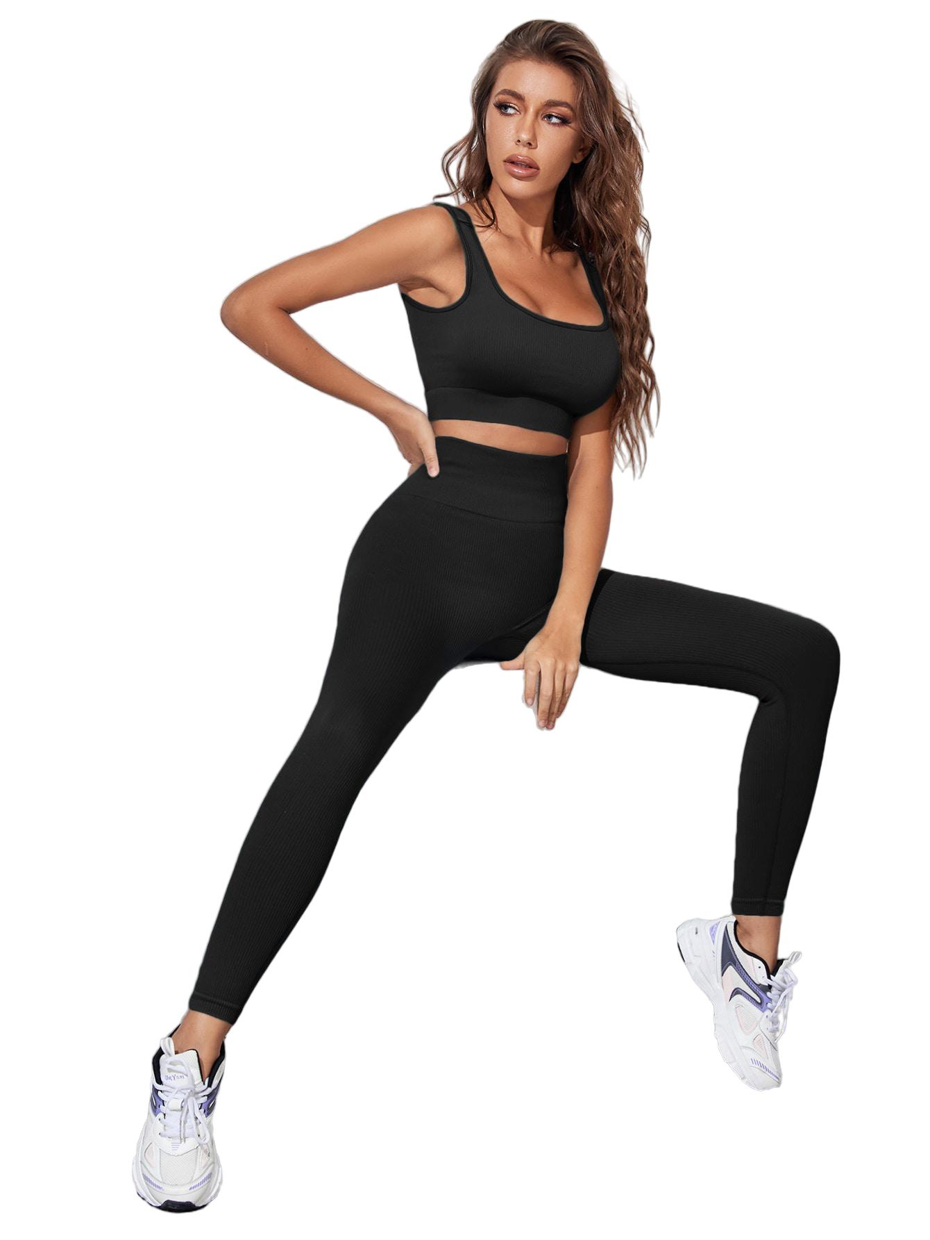 KOMPLET SPORTOWY LEGGINSY TOP