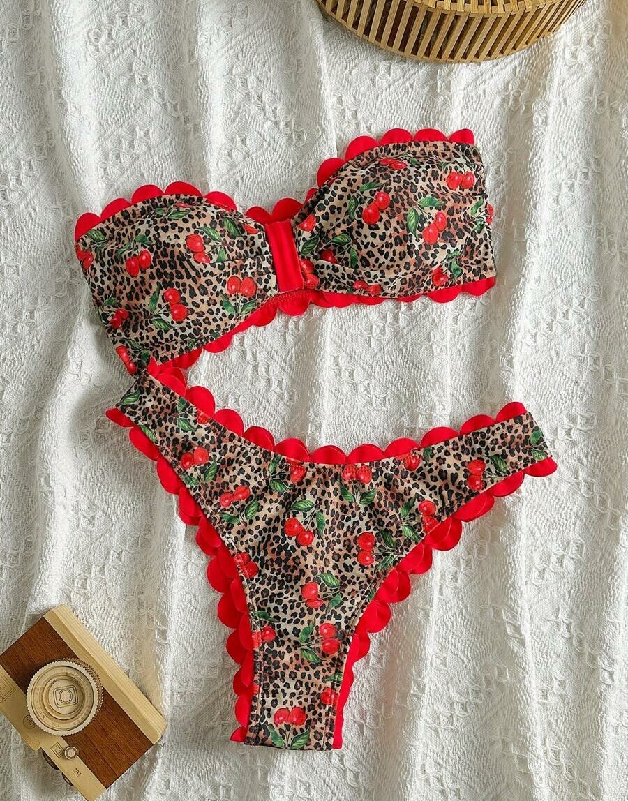 DWUCZĘŚCIOWY STRÓJ KĄPIELOWY ANIMAL PRINT