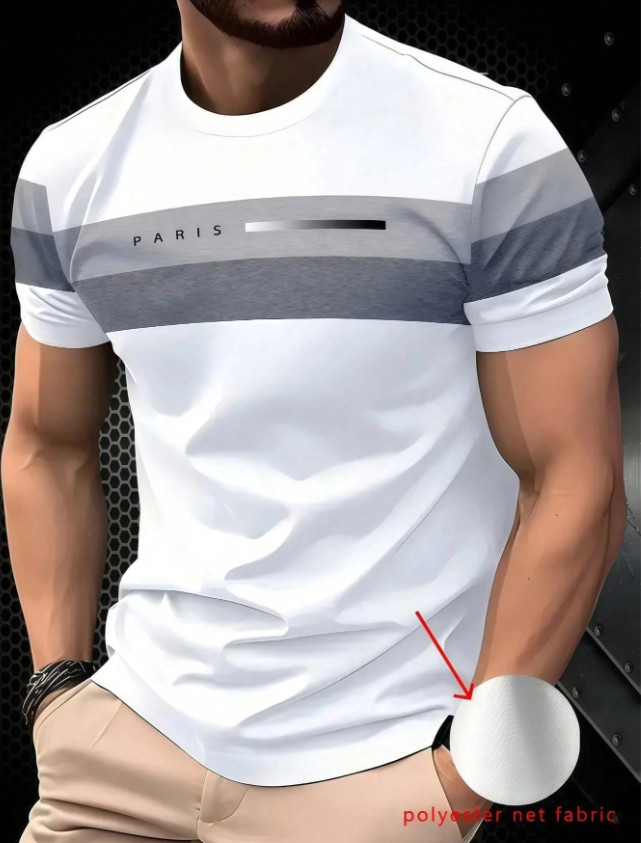 biały t-shirt wzór