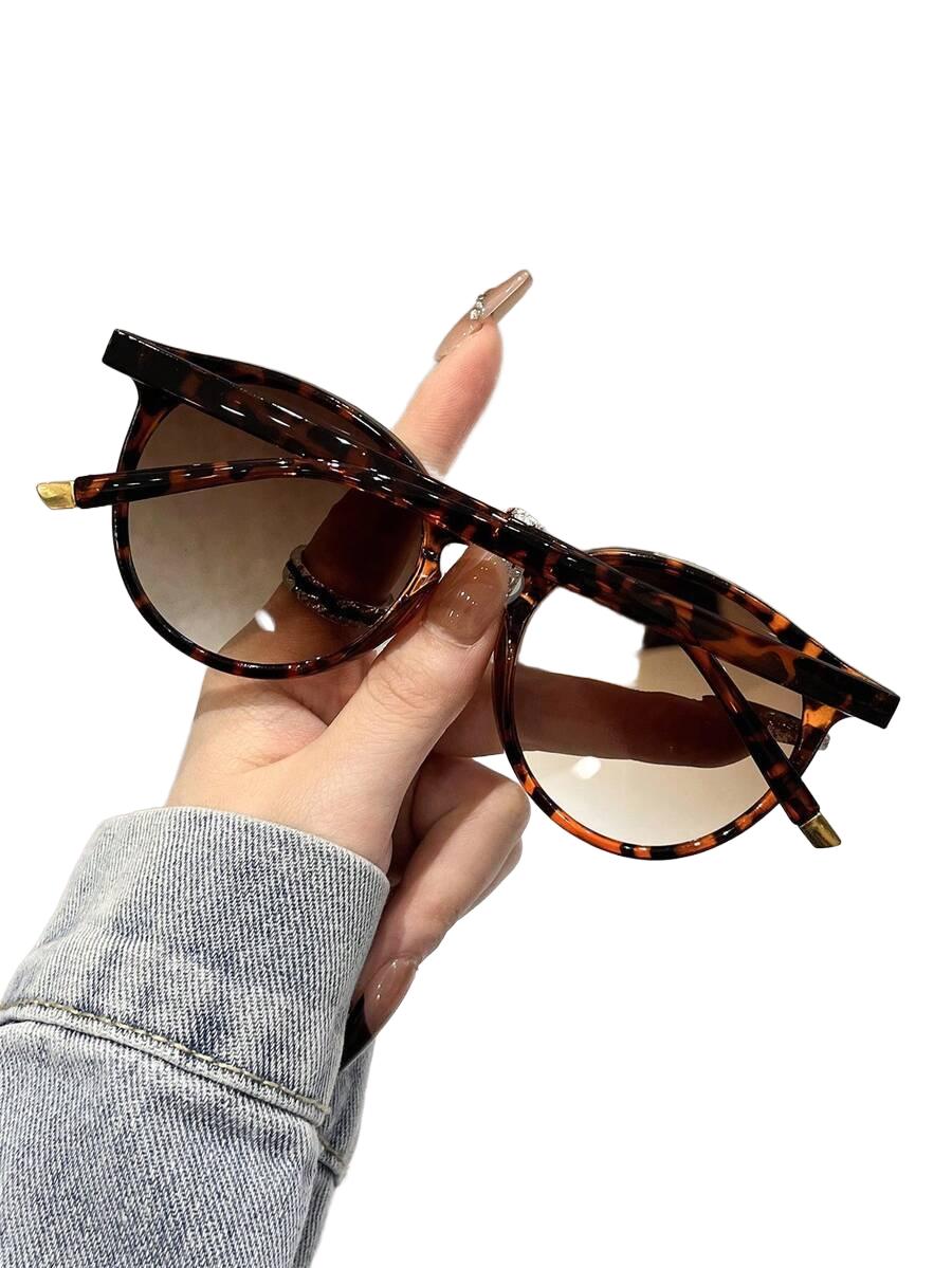 BRĄZOWE OKULARY PRZECIWSŁONECZNE ANIMAL PRINT