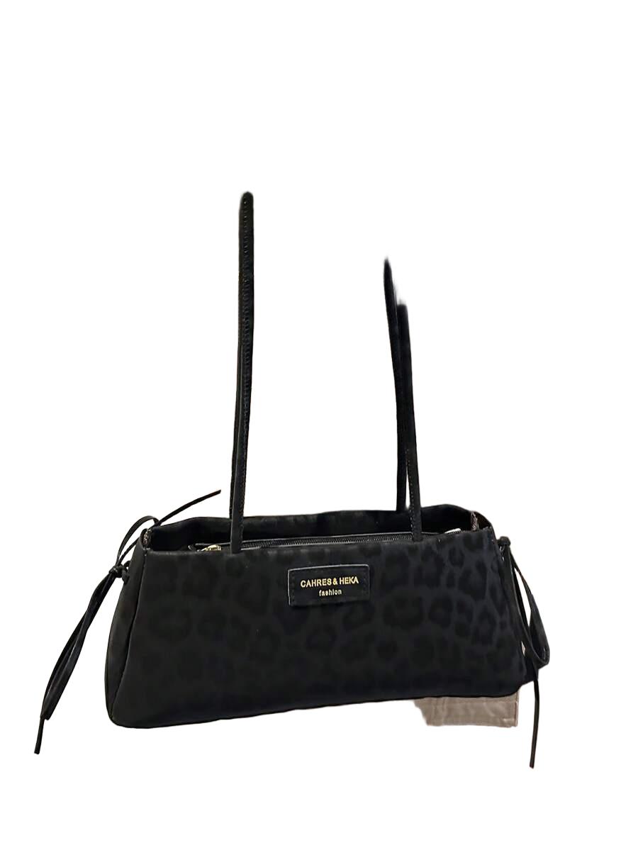 czarna torebka animal print