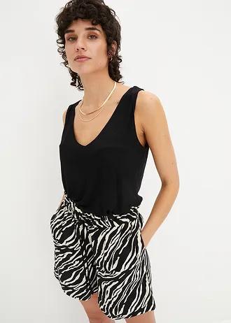 czarny top v-neck