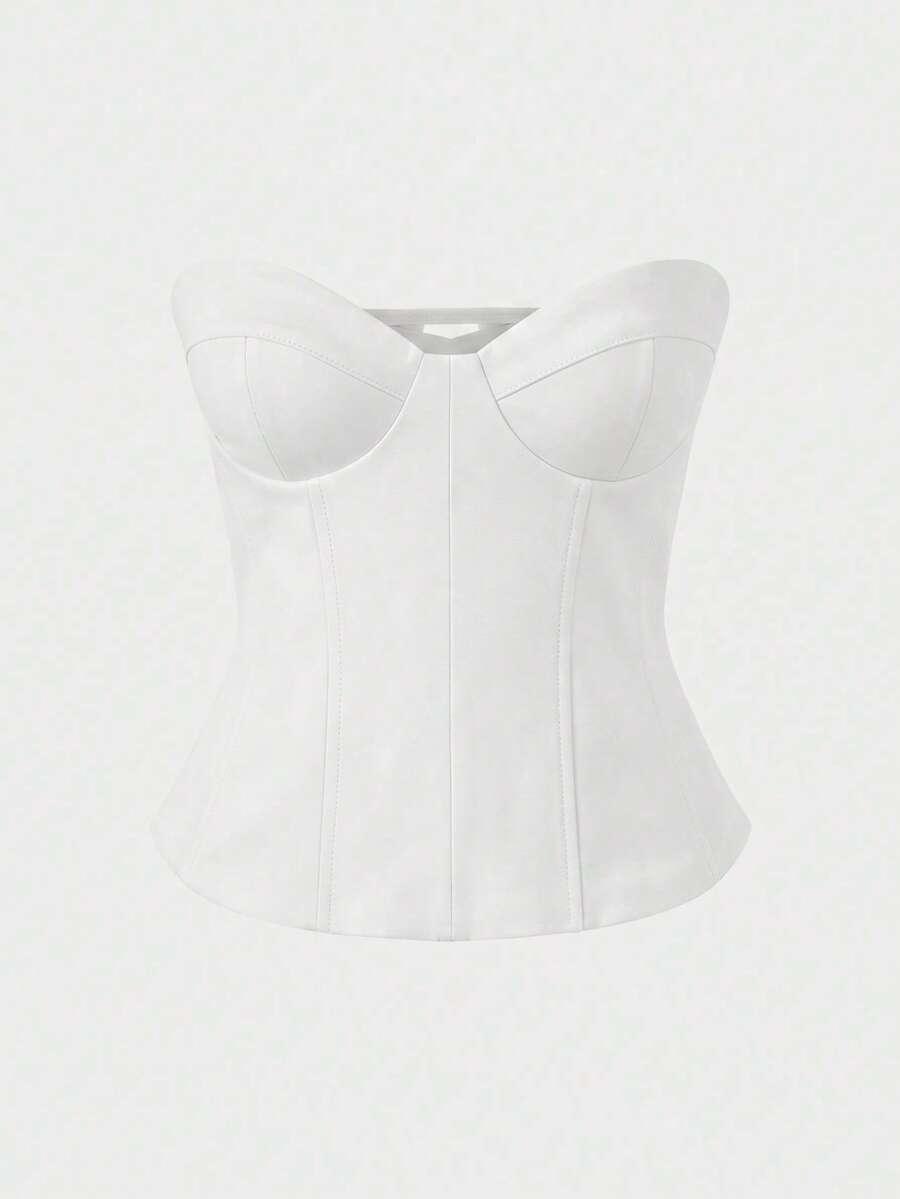 BIAŁY CROP TOP 