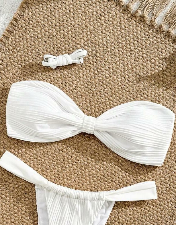 biała GÓRA OD BIKINI tektura