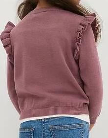 SWETER ROZPINANY Z CIENKIEJ DZIANINY Z FALBANKAMI