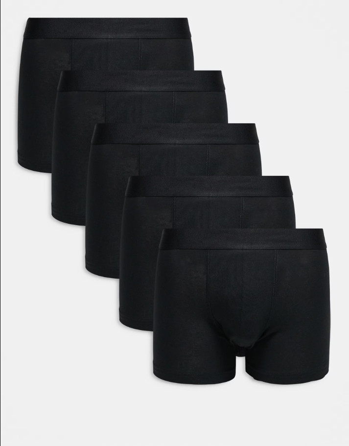 czarne męskie bokserki 5-pack