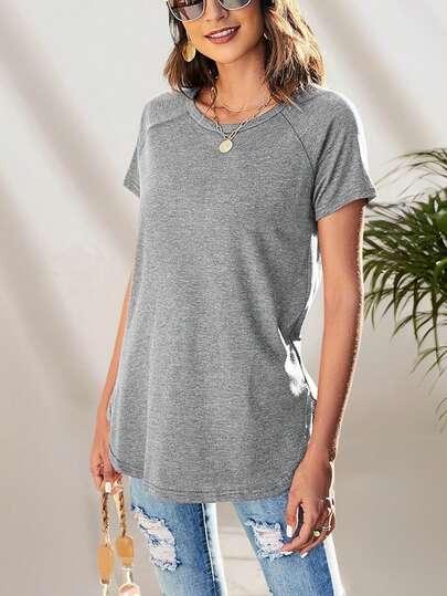 SZARY T-SHIRT CASUAL