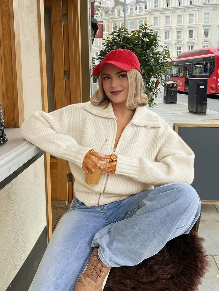 ROZPINANY SWETER ZAMEK