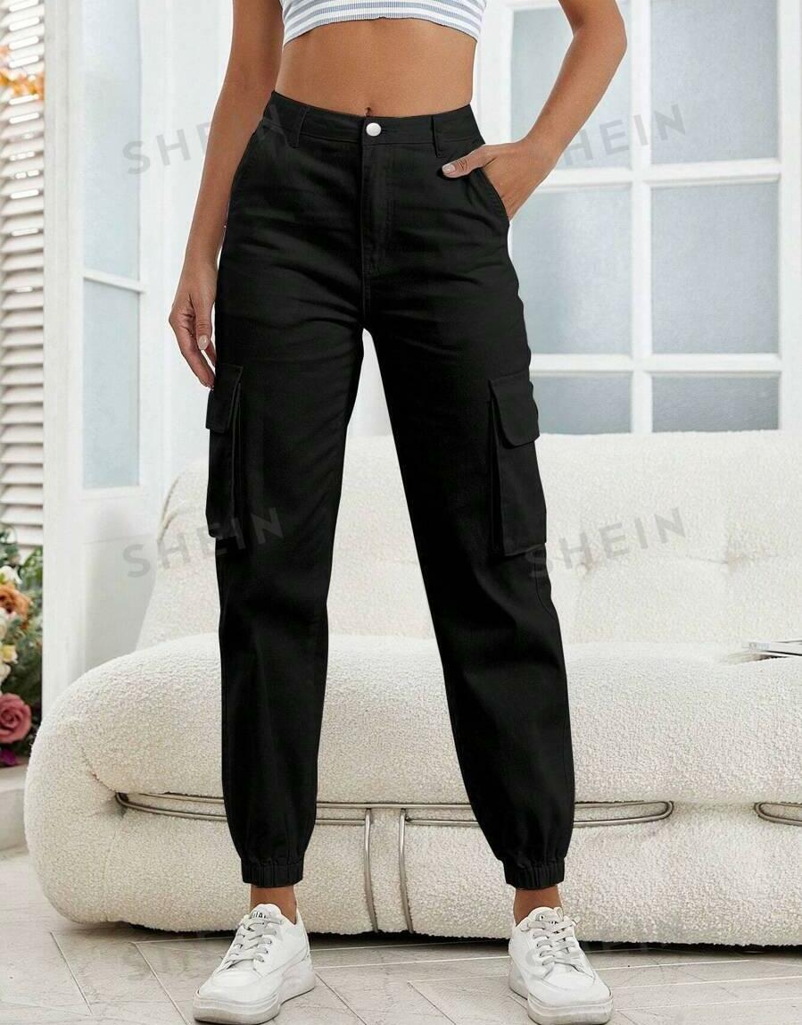 CZARNE SPODNIE JEANS KIESZENIE