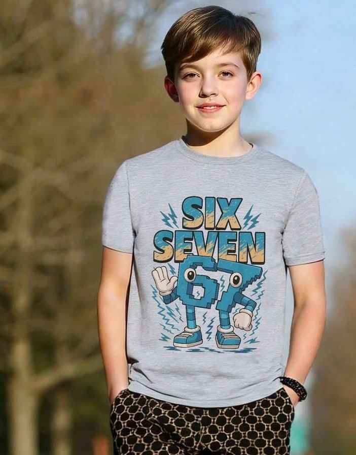 szary t-shirt nadruk