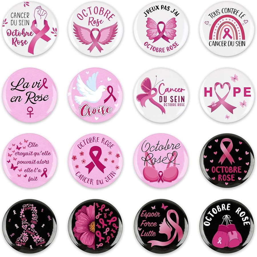 PRZYPINKI OCTOBRE ROSE 16-PACK