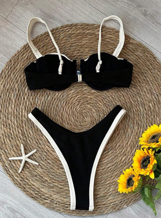 DWUCZĘŚCIOWY STRÓJ KĄPIELOWY BIKINI KONTRAST