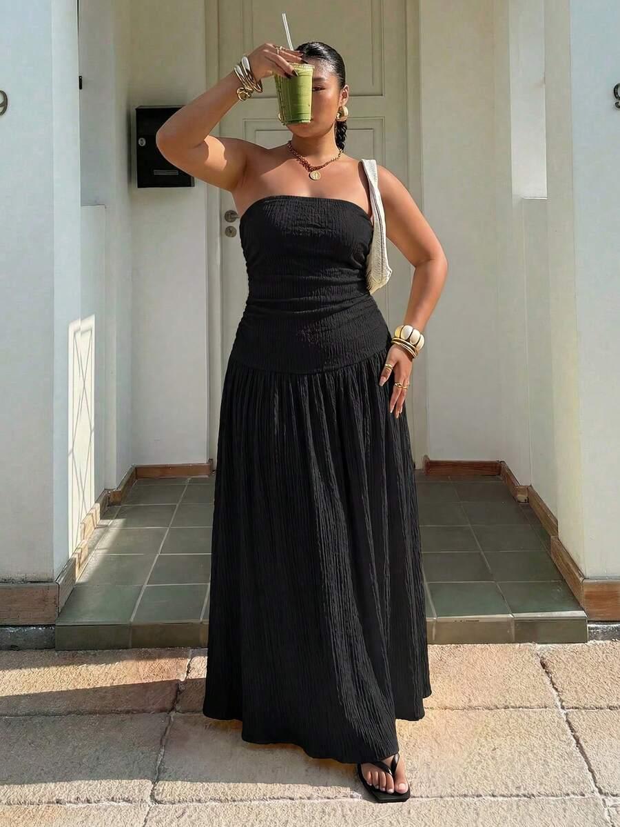 czarna maxi sukienka