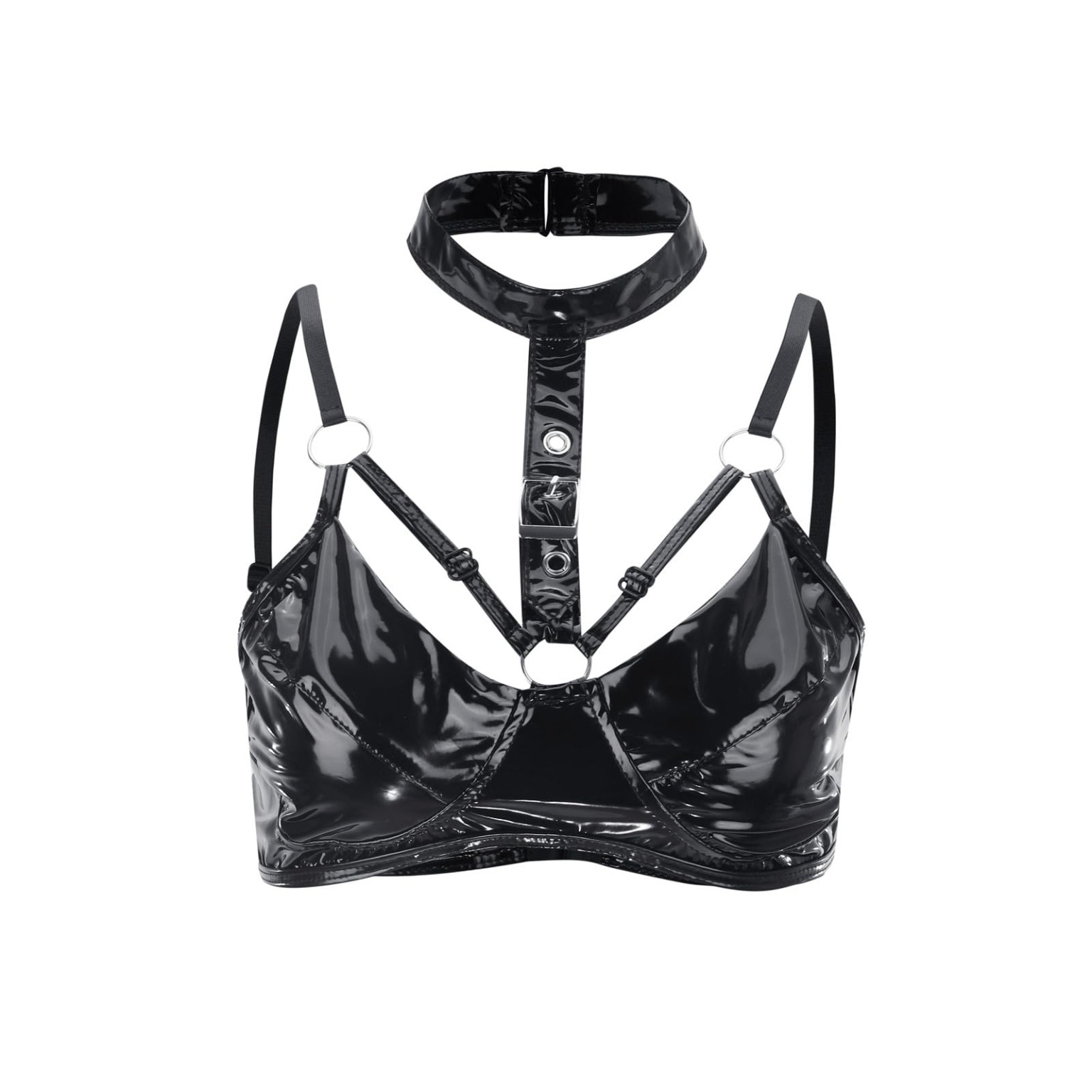 czarny biustonosz choker