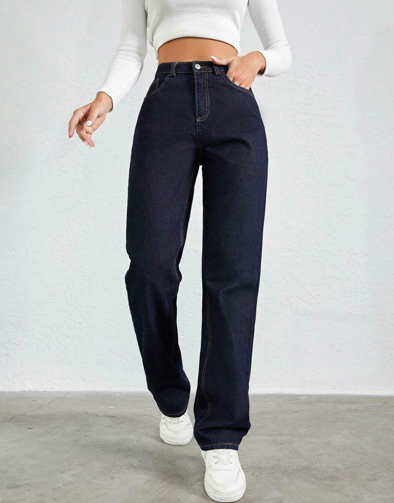 PROSTE SPODNIE JEANS WYSOKI STAN