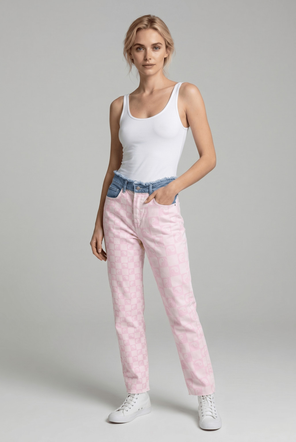 spodnie jeans wzór