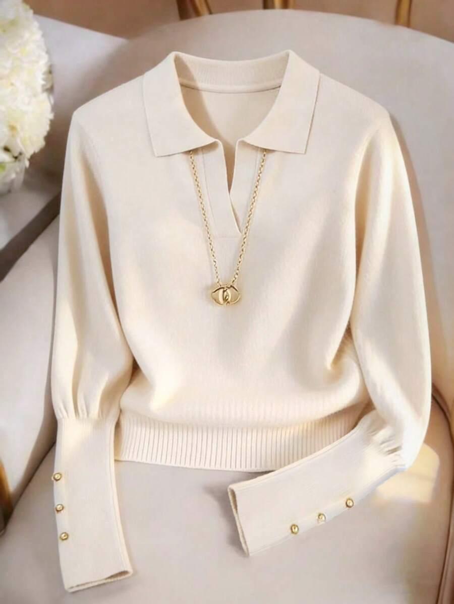 beżowy dzianinowy sweter