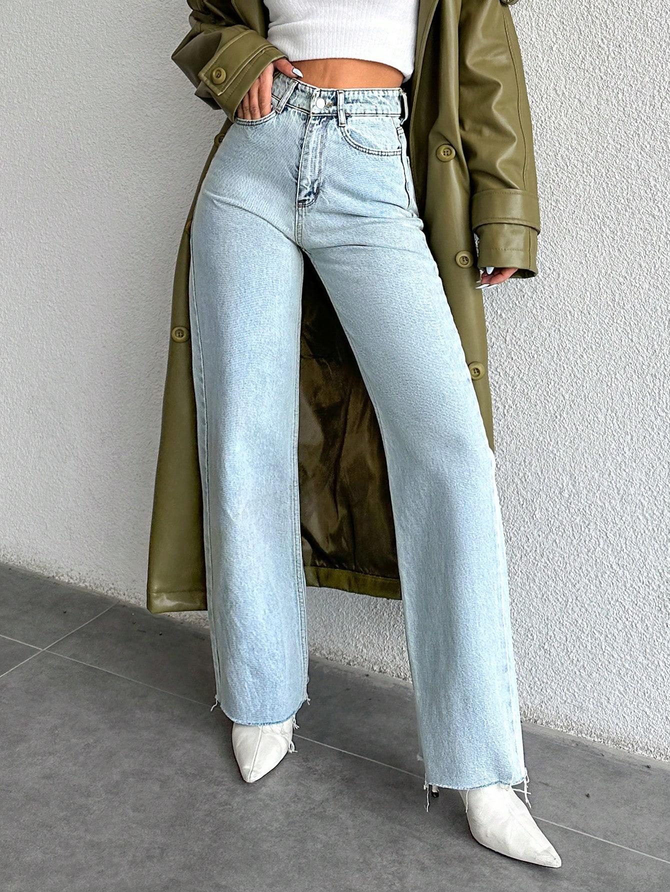 NIEBIESKIE PROSTE SPODNIE JEANS
