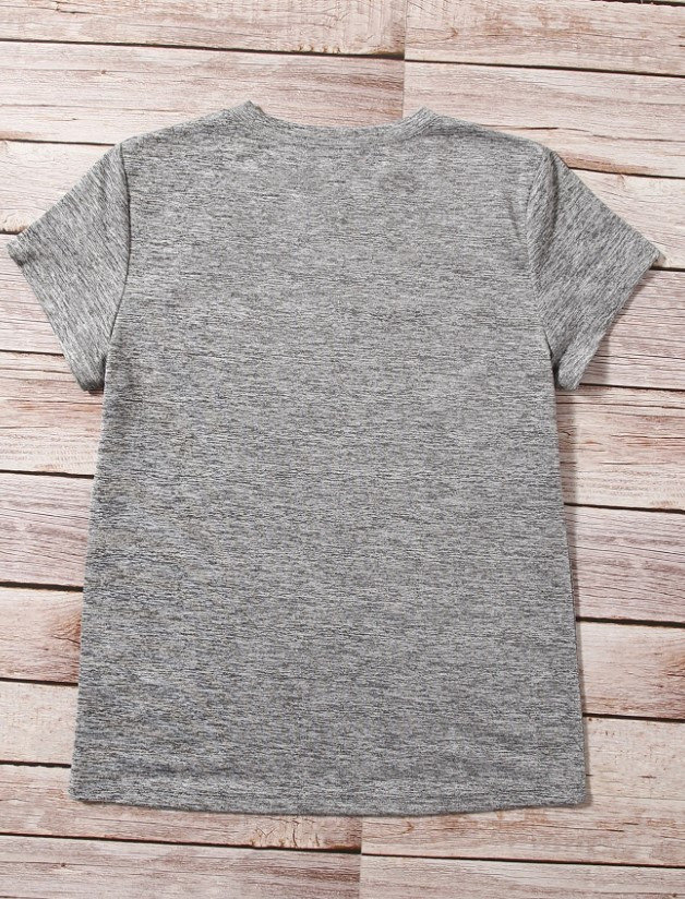 szary t-shirt print