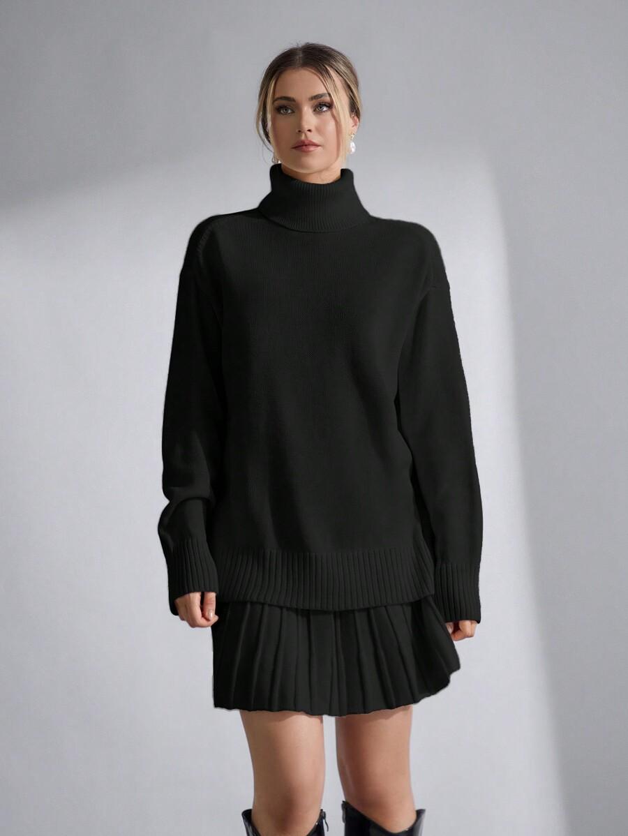 SWETER SPÓDNICA DZIANINOWY KOMPLET