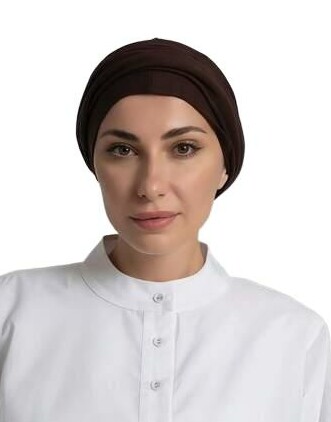 brązowy hidżab turban