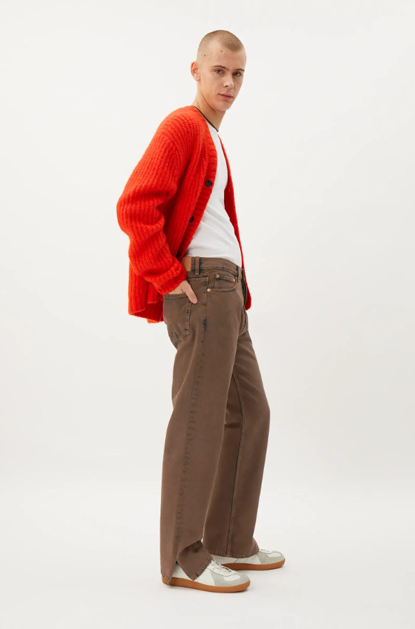 BRĄZOWE SPODNIE JEANS