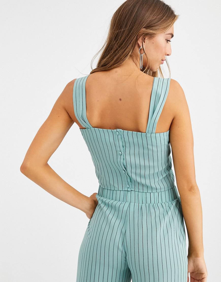 ZIELONY CROP TOP PASKI