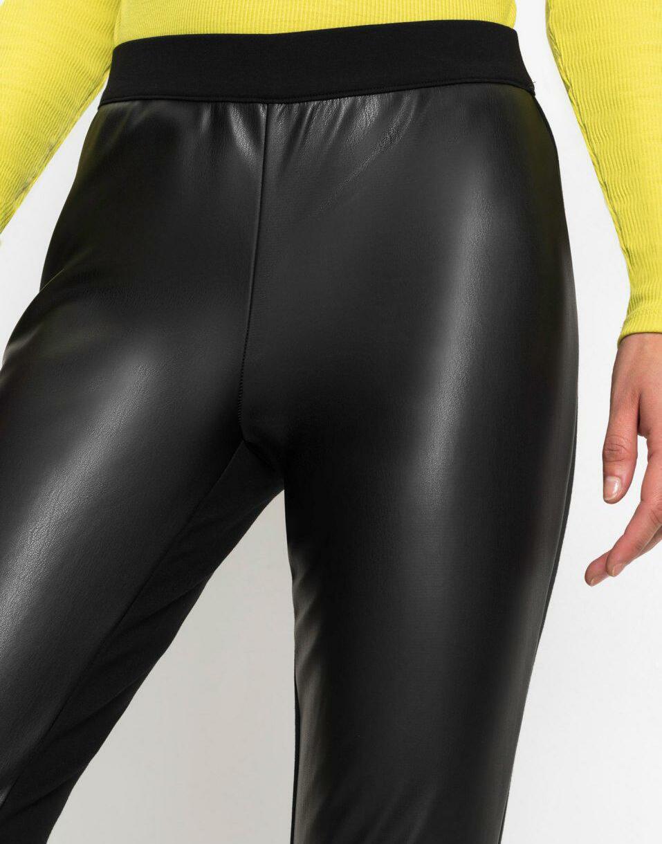 LEGGINSY Z WSTAWKĄ Z EKOSKÓRY