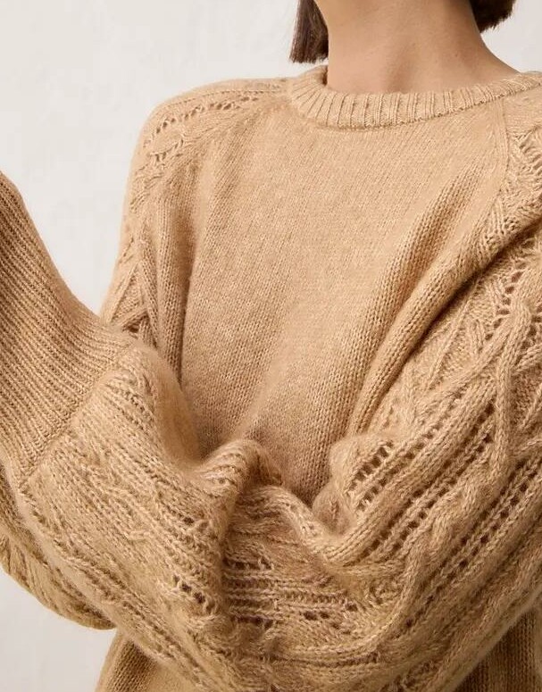 SWETER DAMSKI PLUS SIZE LUŹNY OKRĄGŁY DEKOLT WEŁNIANY DO BIODER