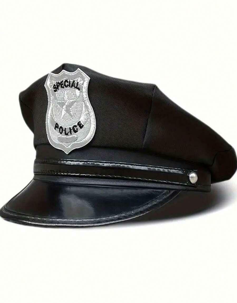 CZARNA CZAPKA POLICJANTA