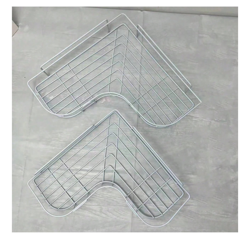 biała półka narożna do łazienki 2-pack