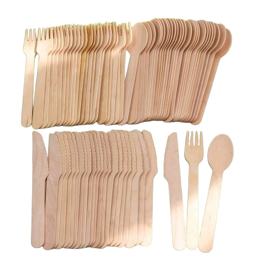drewniane sztućce jednorazowe 150-pack