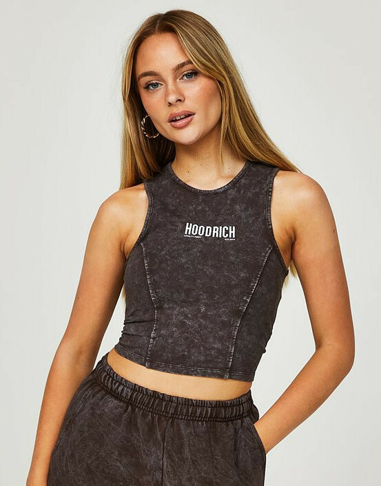 brązowy crop top OG Peak wash effect logo