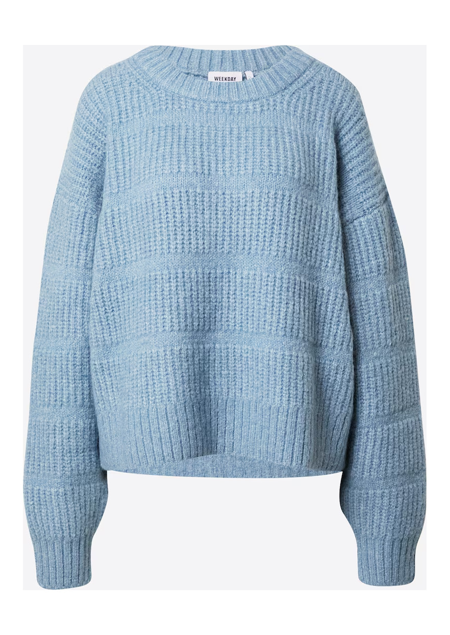 NIEBIESKI SWETER OKRĄGŁY DEKOLT