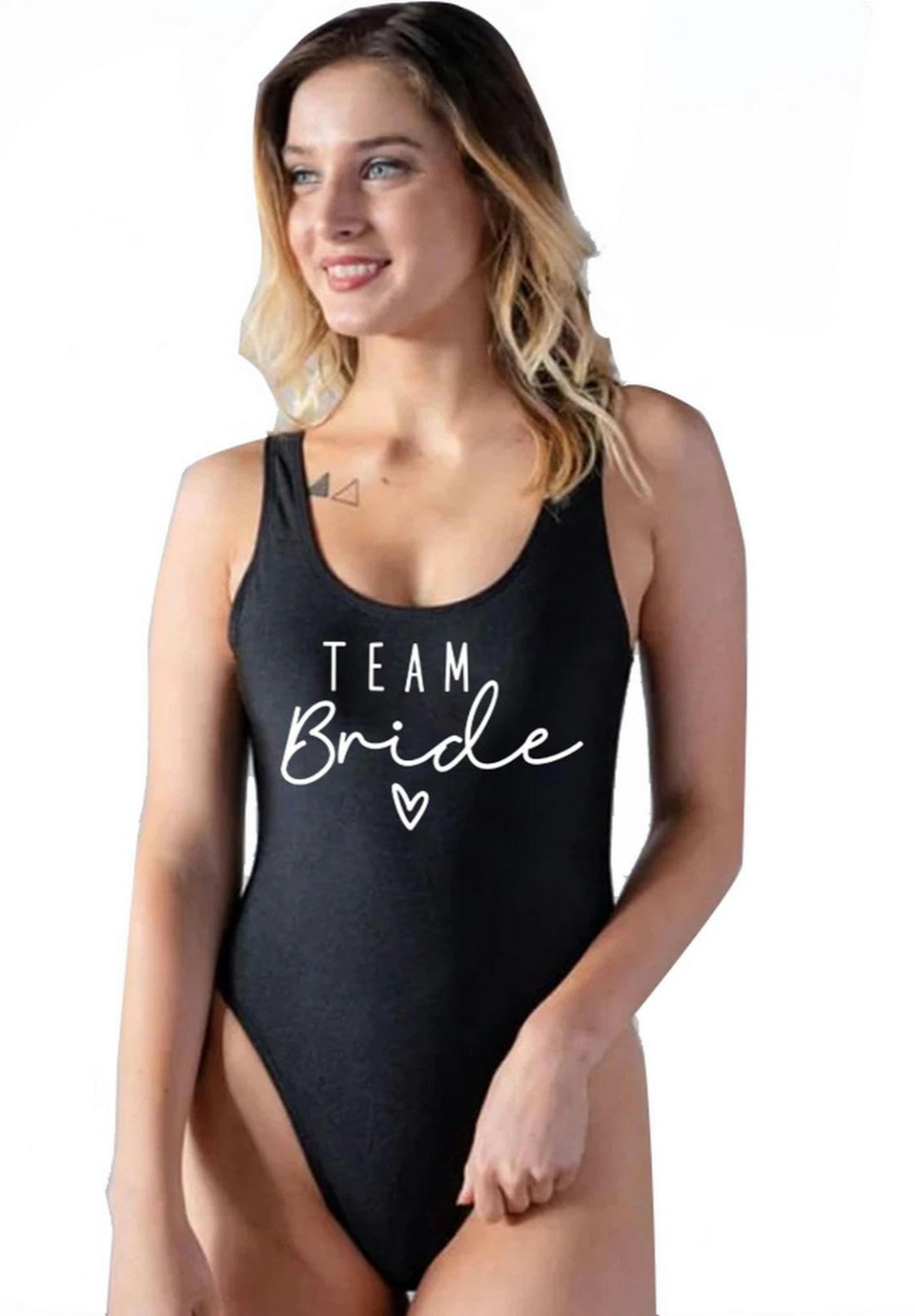 czarny strój kąpielowy team Bride