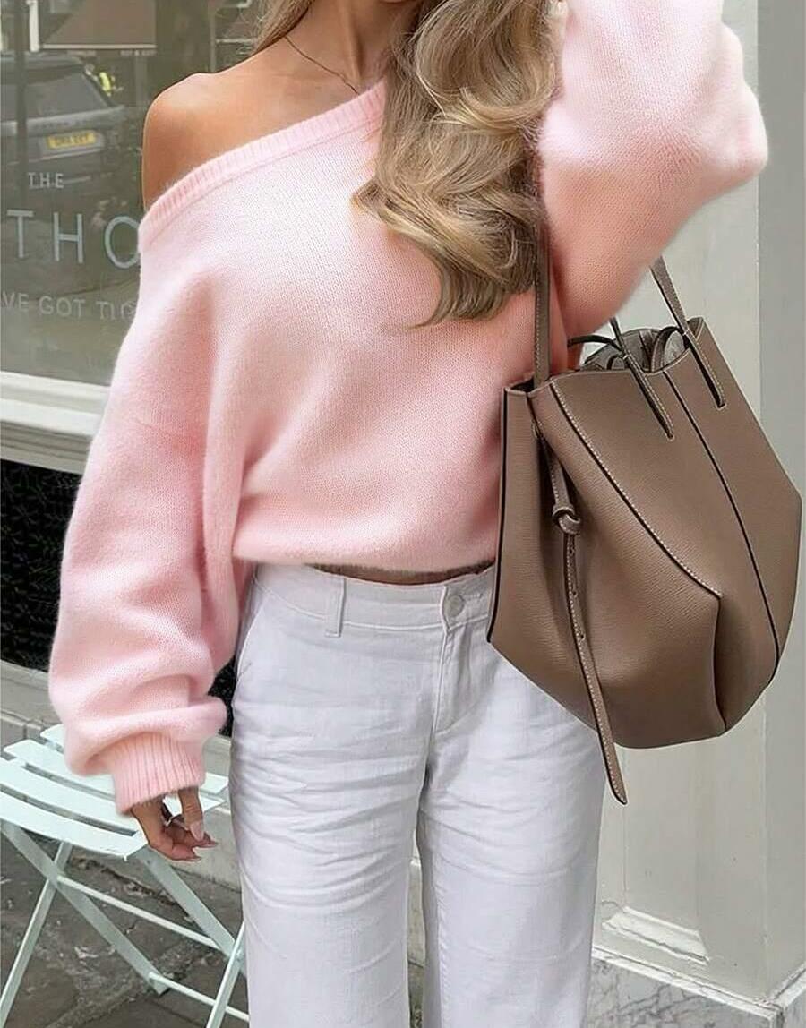 RÓŻOWY SWETER CASUAL
