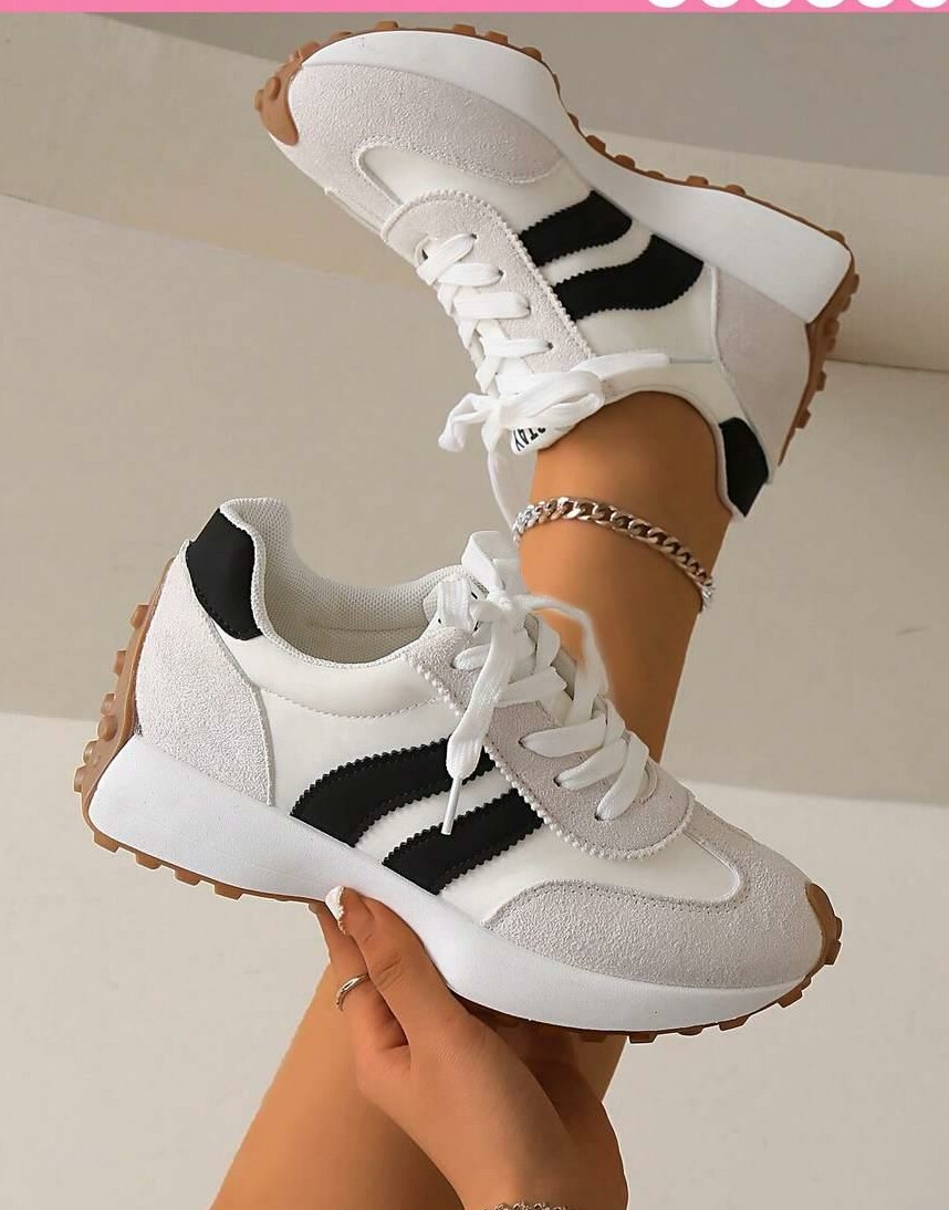 SZNUROWANE BUTY SPORTOWE KONTRAST