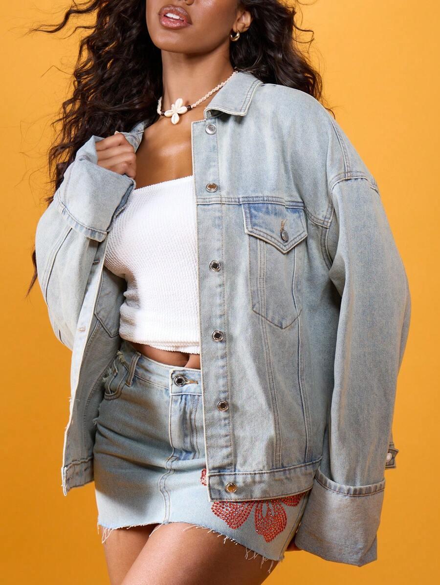 jeansowa kurtka oversize