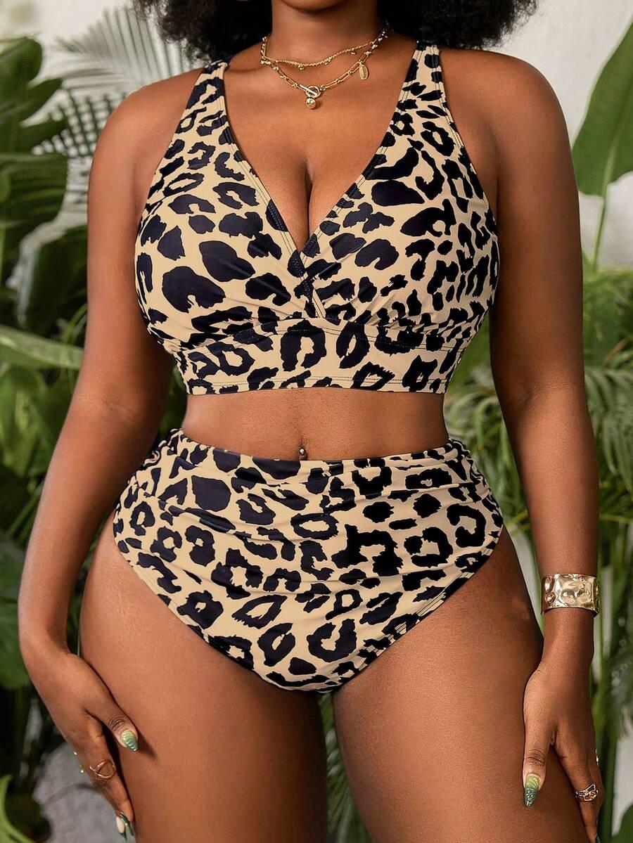 dwuczęściowy strój kąpielowy animal print 