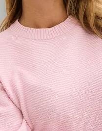 SWETER Z OKRĄGŁYM DEKOLTEM Z BAWEŁNA