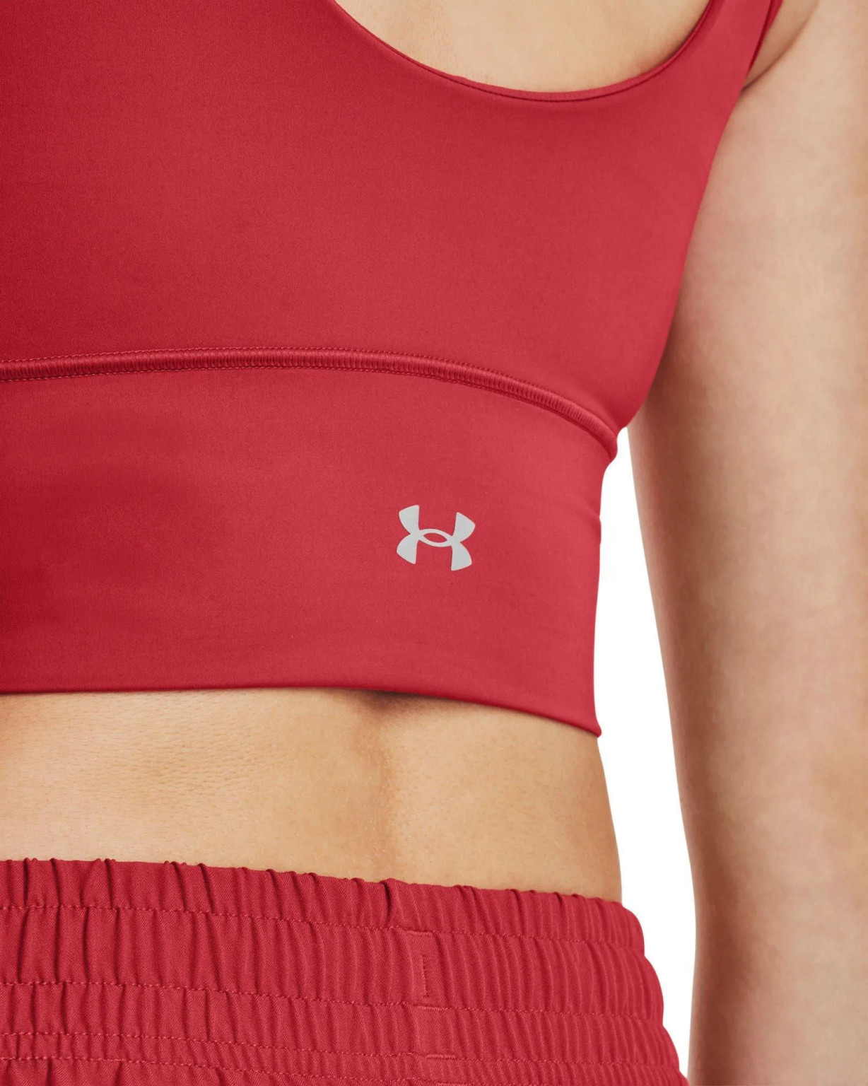 sportowy czerwony crop top ramiączka logo